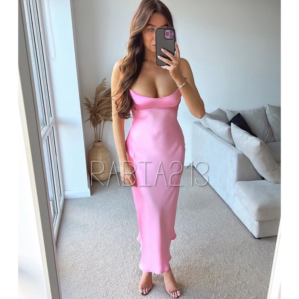 ZARA SATIN EFFECT CUT OUT DRESS